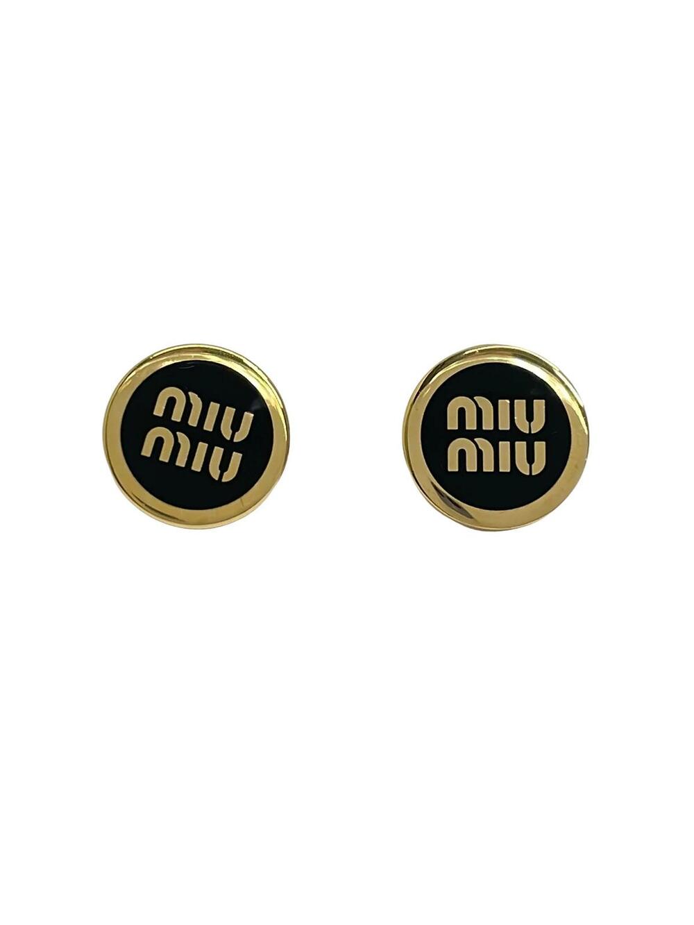 Miumiu Black Gold Hardware Earrings #279918M54B